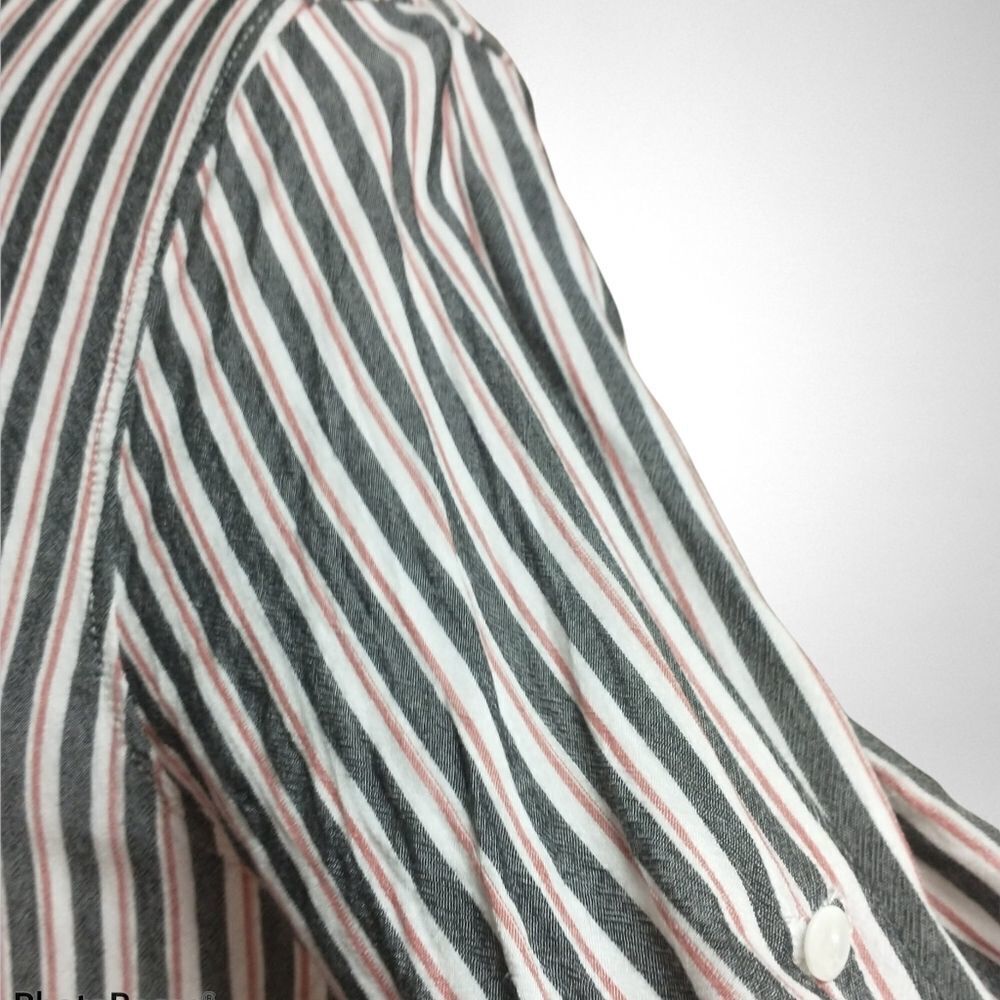 Max Studio Striped Button Down Long Sleeve Shirt - image 4